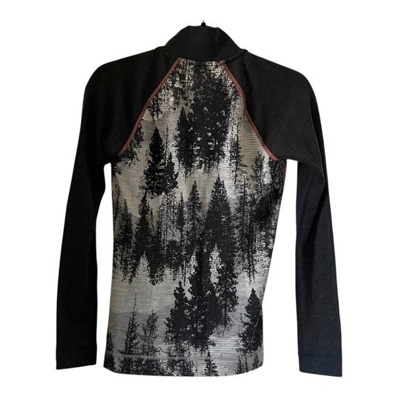 Smartwool Merino Wool 250 1/4 Zip Forest Pattern Base Layer Women Size XS - Picture 3 of 11